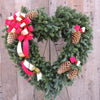 Bright Red & Gold Memorial Heart Wreath