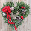 Holiday Red Memorial Heart Wreath