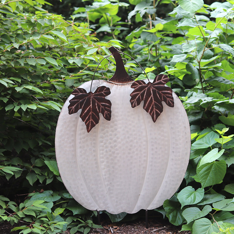 Large White Pumpkin Garden Stake
