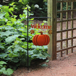 Welcome Pumpkin Garden Stake