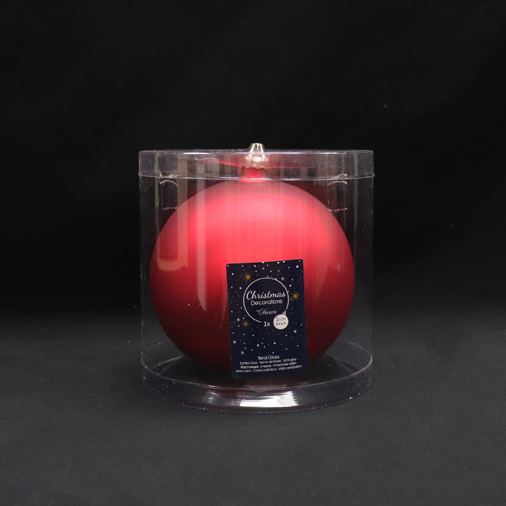 Matte Christmas Red Boxed Ornaments