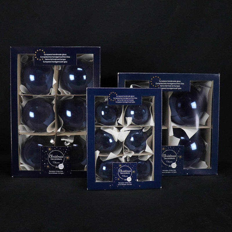 Shiny Night Blue Boxed Ornaments