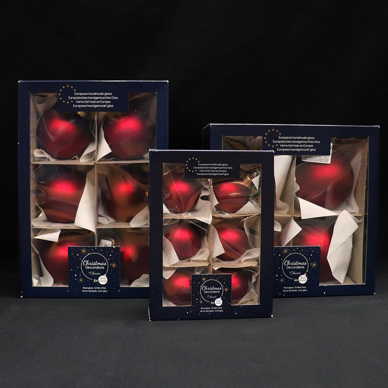 Matte Oxblood Boxed Ornaments