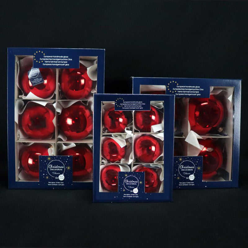 Shiny Christmas Red Boxed Ornaments