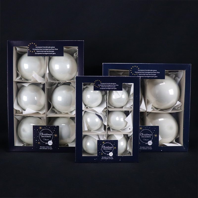 Enamel White Boxed Ornaments